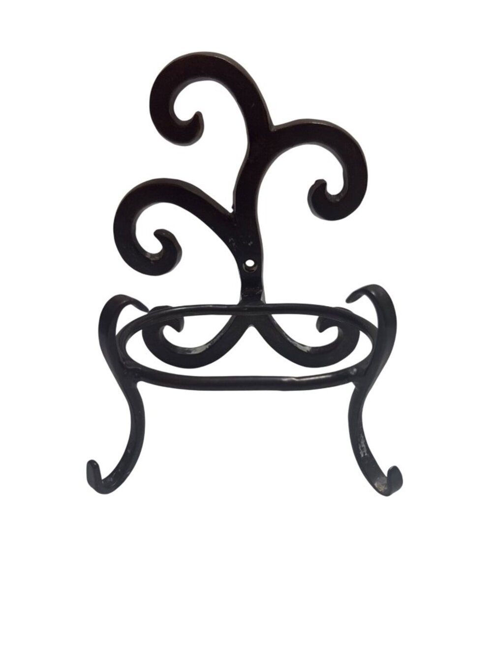 Wrought Iron Swirl Designed Black Freestanding Soap Dish Holder Durable Decorati